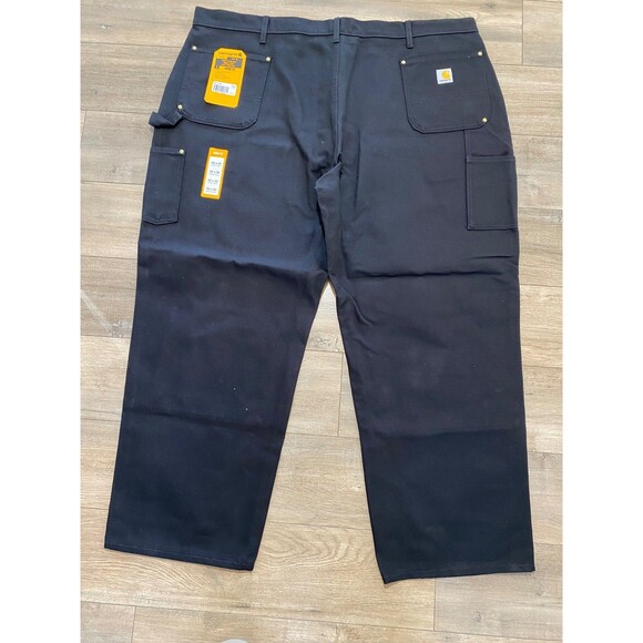 Carhartt B-01 Mens 50x30 Duck Double-Front Knee Black Work Dungaree Pants - Picture 10 of 12